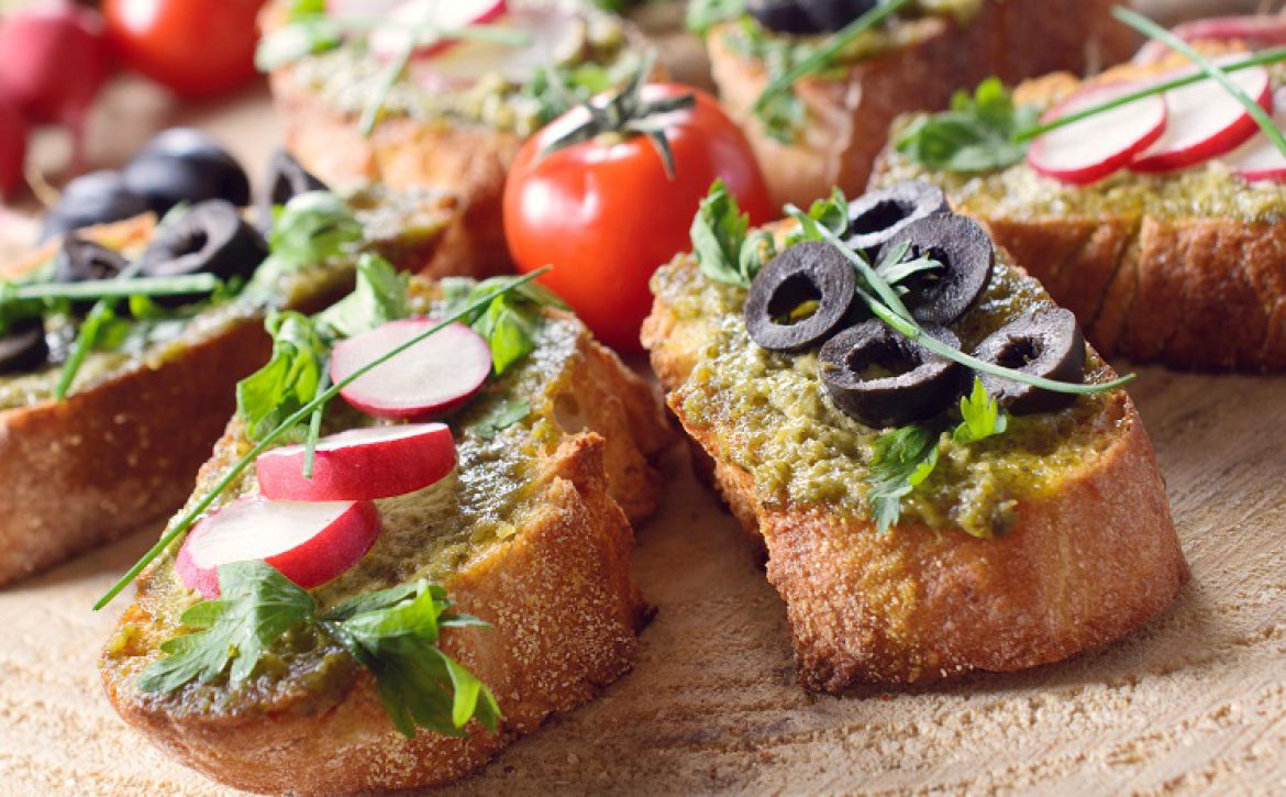Vegetarian Italian bruschettas